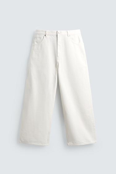 WIDE-LEG JEANS - White by Zara