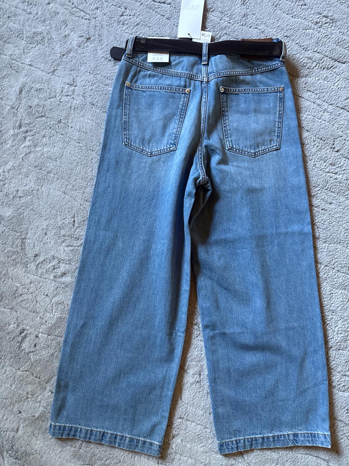 Z1975 BELTED WIDE-LEG CROPPED JEANS - Image 2