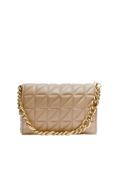 QUILTED SHOULDER BAG WITH CHAIN
