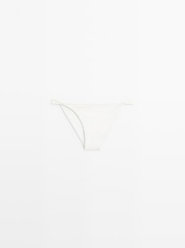 Gathered bikini bottoms — Oyster-white 3