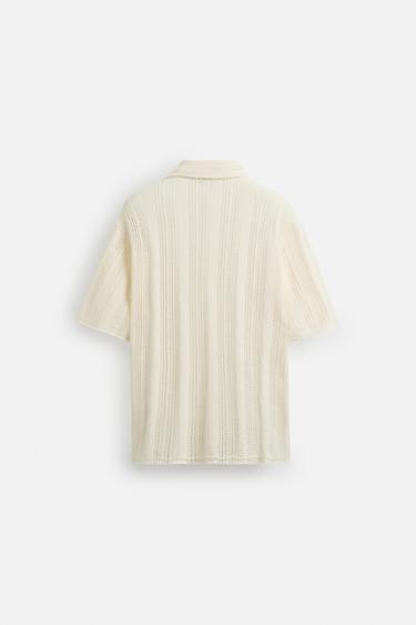 CHEMISE STRUCTURE OUVERTE - Écru de Zara - Image 7