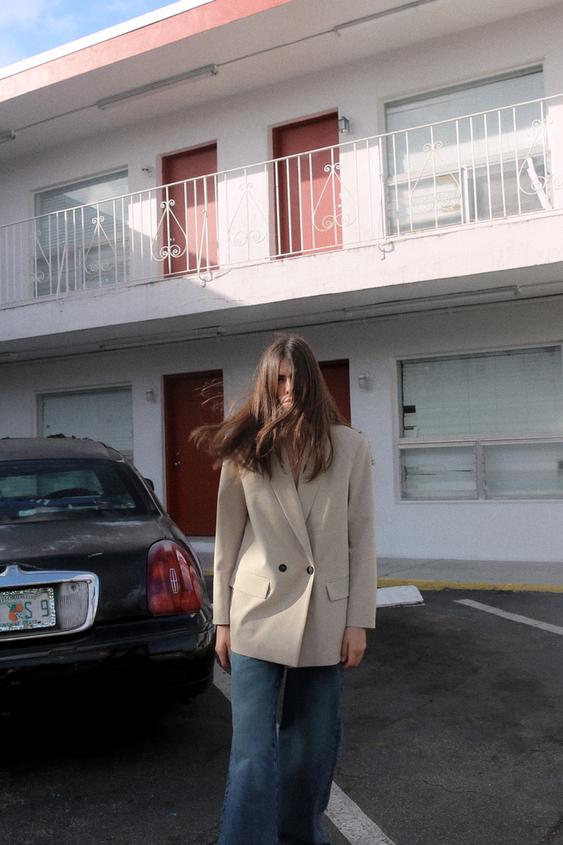 VESTE À BOUTONNAGE CROISÉ OVERSIZE
