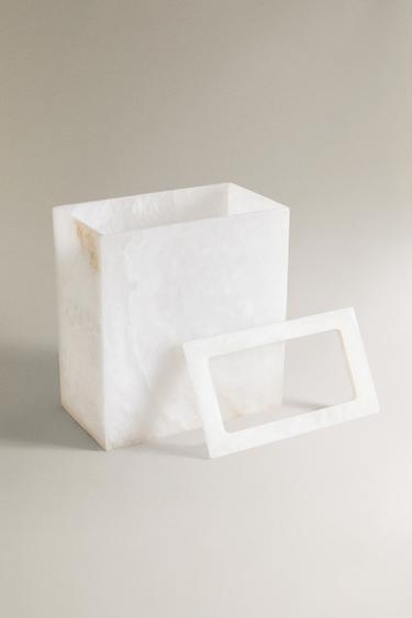 ALABASTER BATHROOM BIN - White by Zara