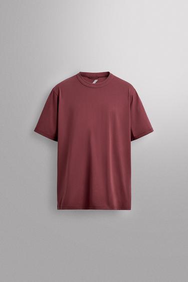 COTTON BLEND TECHNICAL T-SHIRT - Pink by Zara