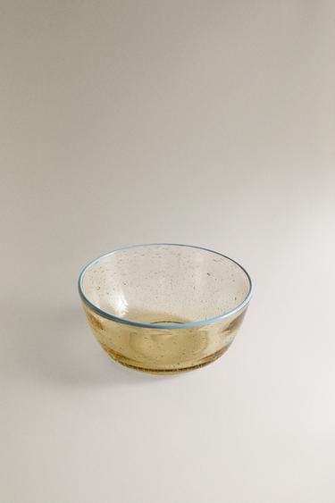 BOL VERRE BULLES BORD - Jaune de Zara - Image 1