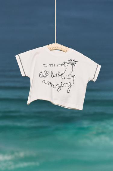 CAMISETA BORDADO BARCO - Blanco de Zara