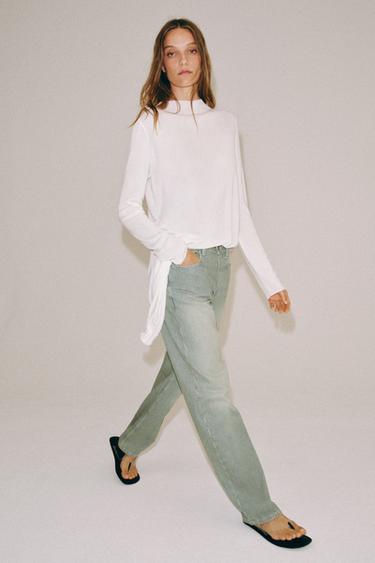 JEAN ZW COLLECTION DROIT TAILLE BASSE À RAYURES - Rayures de Zara - Image 6