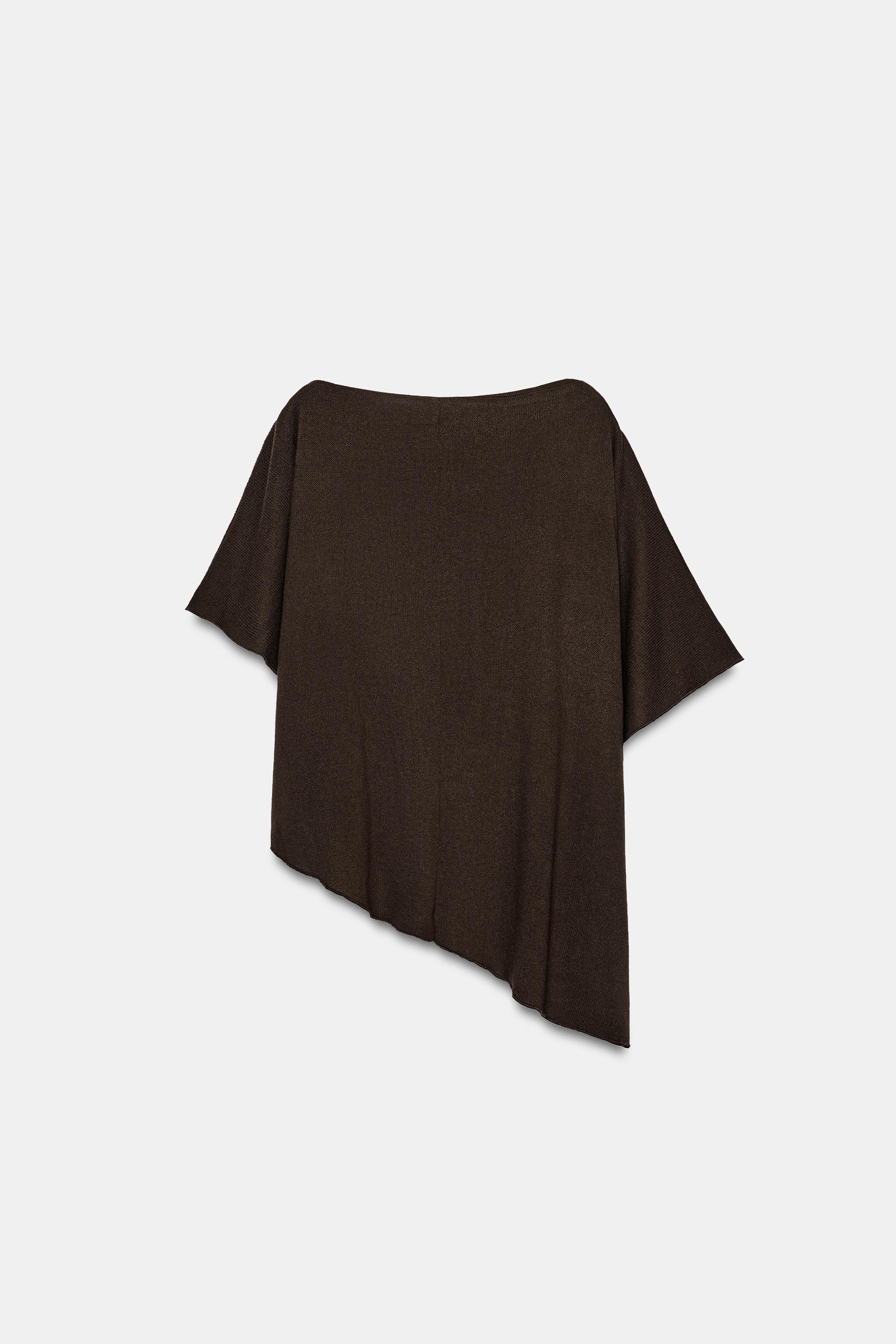 Женские топы Zara DRAPED CAPE TOP — фото 7