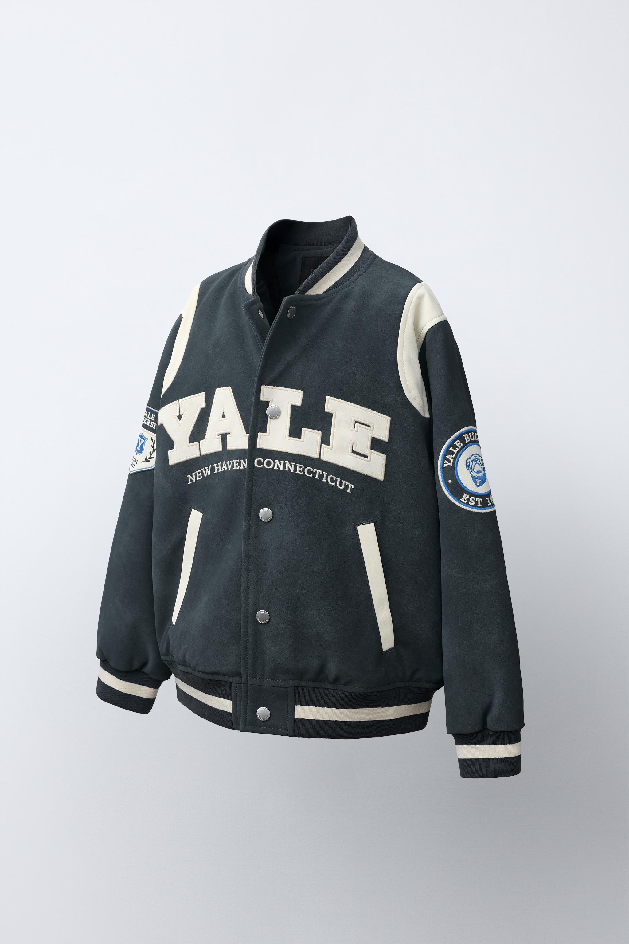 BLOUSON BOMBER EN MATIÈRE SYNTHÉTIQUE IMPRIMÉ YALE UNIVERSITY ™