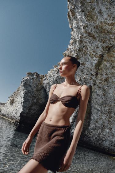 KNIT MINI SKIRT - Brown by Zara - Image 2