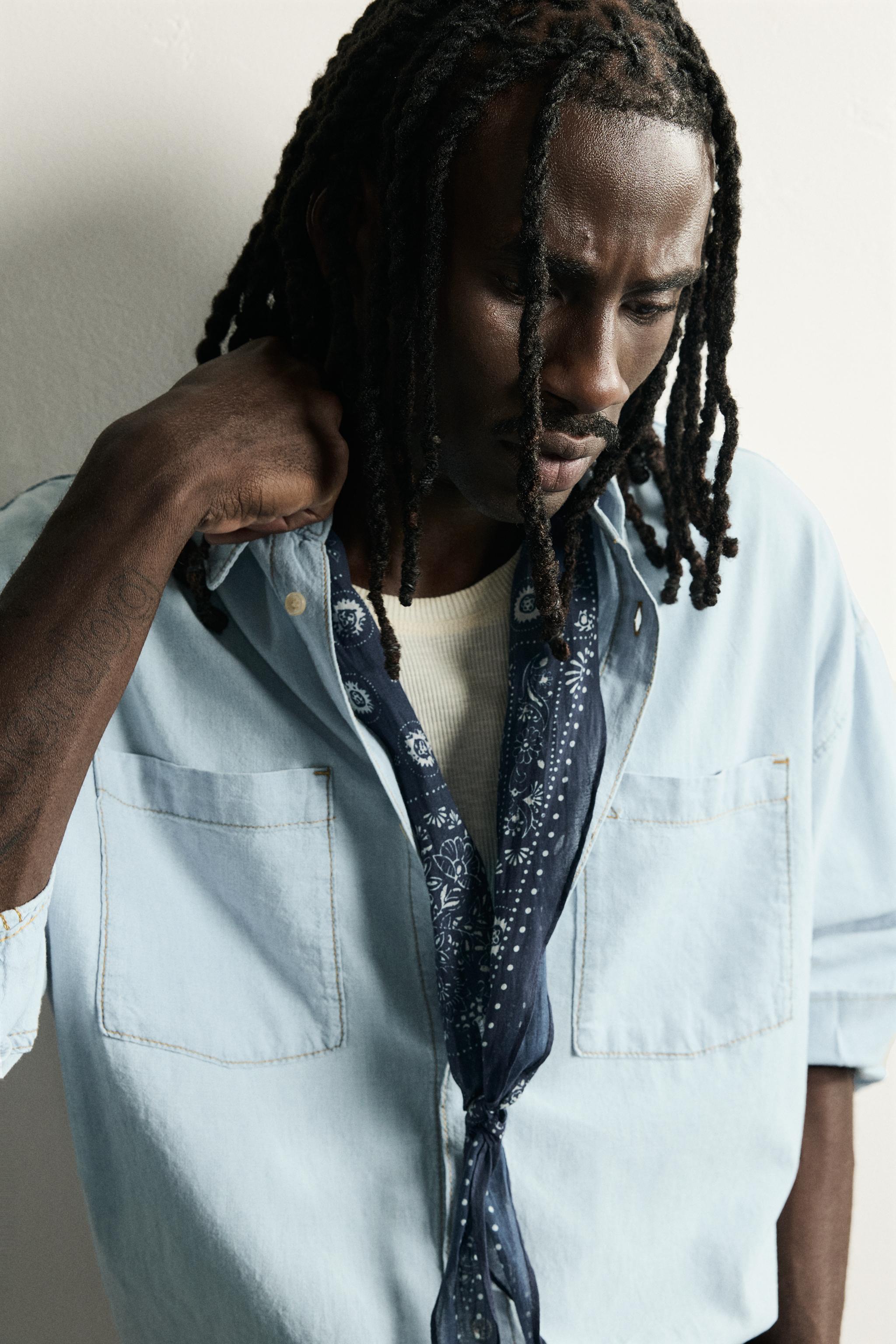 Zara Patchwork Desenli Uzun Bandana görsel 7