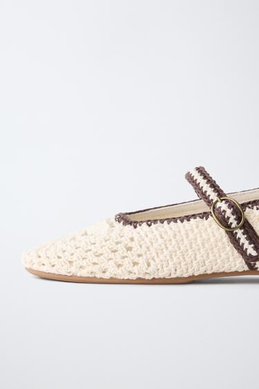 BALLERINES EN CROCHET - Blanc écru de Zara - Image 5