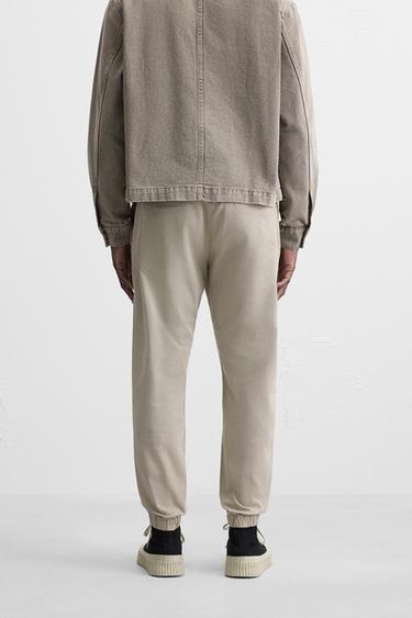 PANTALON DÉLAVÉ AVEC TAILLE JOGGING - Marron clair de Zara - Image 2