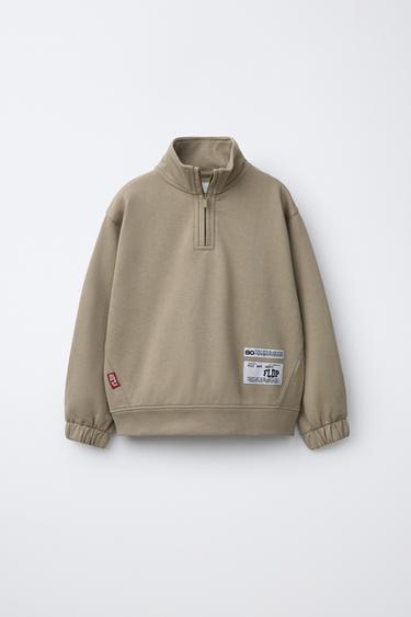 SWEATSHIRT MIT ETIKETTENAPPLIKATION - Sandfarben von Zara