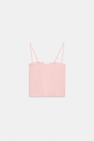 TOP STYLE CORSET ET DENTELLE - Rose pâle de Zara - Image 6