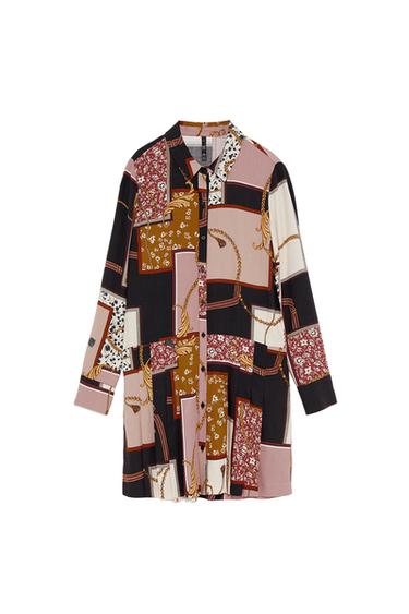 PATCHWORK CHAIN PRINT DRESS