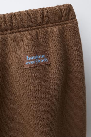 PANTALON DE JOGGING ÉTIQUETTE - Marron de Zara - Image 3