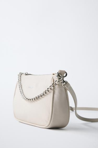 SAC BANDOULIÈRE À CHAÎNE - Blanc écru de Zara - Image 2