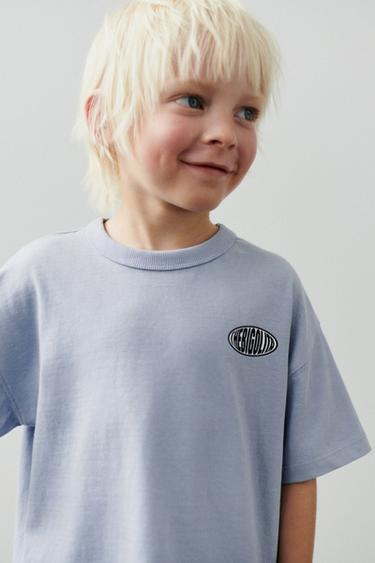 CAMISETA ESTAMPADO LOGO - Azul claro de Zara