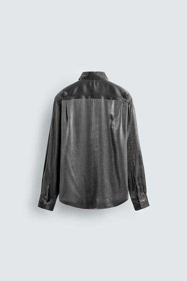 CHEMISE FLUIDE BRILLANTE - Argent de Zara - Image 7