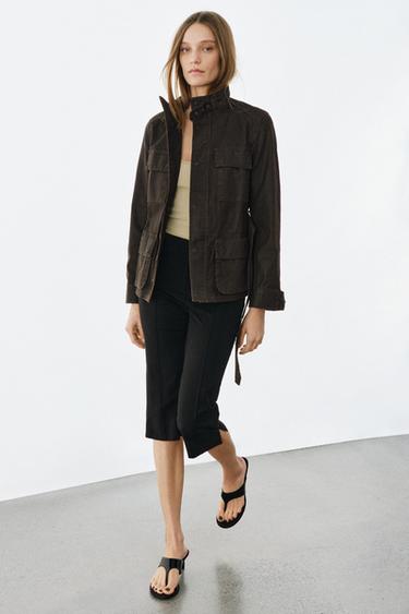 ZW COLLECTION WAXED EFFECT JACKET - Brown by Zara - Image 4