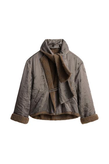 Zaras VÄNDBAR JACQUARDKAPPA MED HALSDUK LIMITED EDITION - Grå
