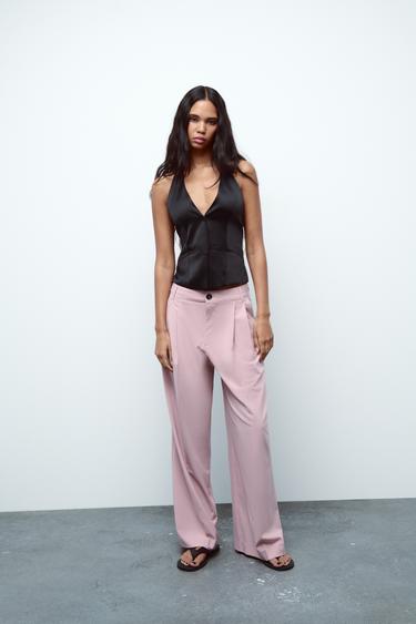 DOUBLE PLEAT TROUSERS - Pale pink by Zara - Image 0