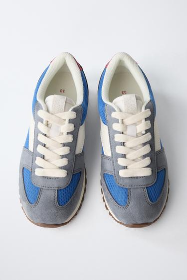 BASKETS DE SPORT COMBINÉES - Bleu de Zara - Image 4