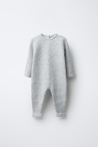 RIBBED KNIT JUMPSUIT - Grey marl by Zara