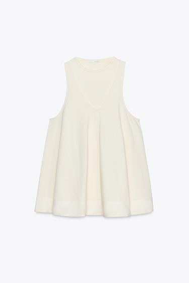 COMBINED MINI DRESS - Ecru by Zara - Image 4