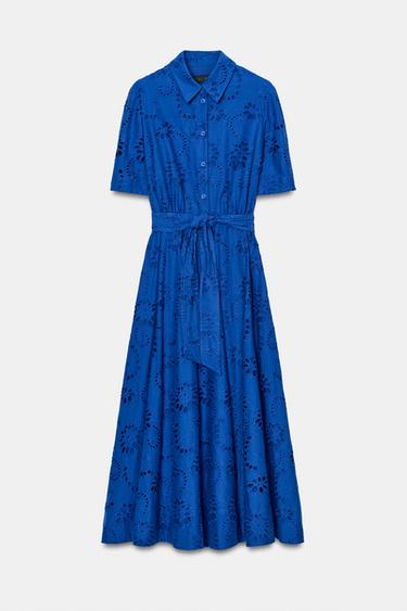 ZW COLLECTION EMBROIDERED DRESS - Electric blue by Zara - Image 0