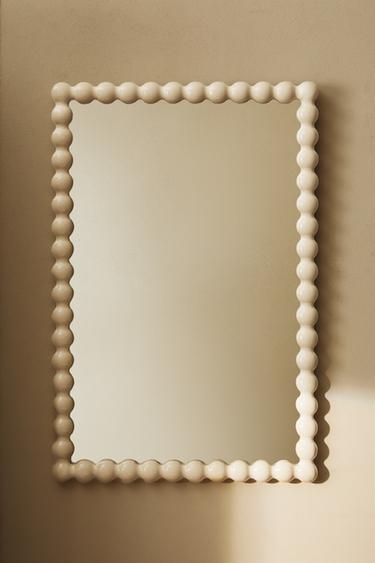 RECTANGULAR WALL MIRROR WITH WOODEN FRAME - White by Zara