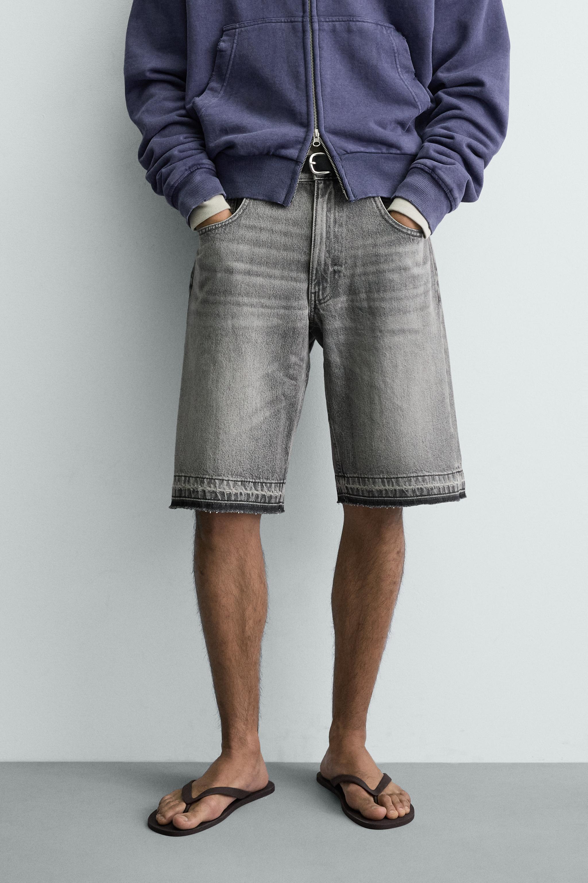 RELAXED FIT DENIM SHORTS - Light blue | ZARA United States