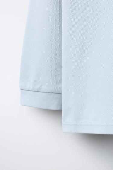 POLO BASIQUE EN PIQUÉ - Bleu clair de Zara - Image 3