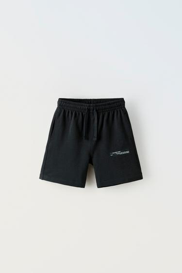 Zaras BERMUDASHORTS AV BASMODELL MED ETIKETT - Svart