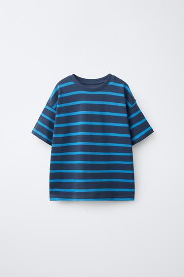 HEAVY WEIGHT STRIPED T-SHIRT - Bluish by Zara - Image 0