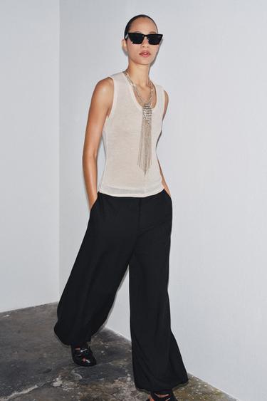 SLEEVELESS WOOL BLEND TOP - Ecru by Zara - Image 0