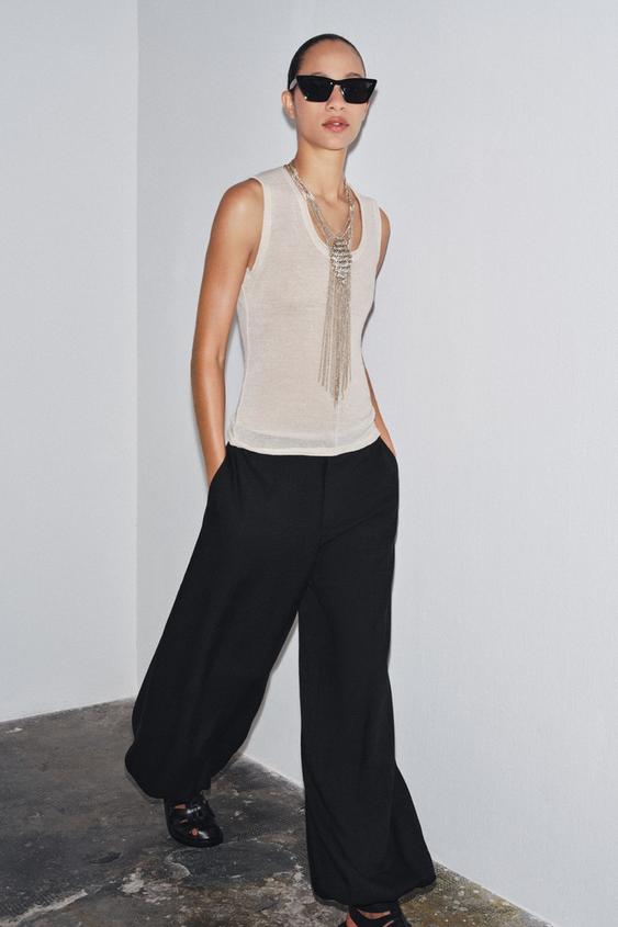 WOOL BLEND SLEEVELESS TOP