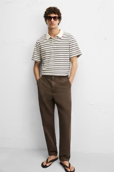 PANTALON CANVAS DÉLAVÉ - Sable de Zara - Image 5