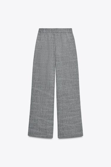 FLECKED WIDE-LEG TROUSERS - Grey marl by Zara - Image 5