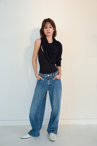 JEANS TRF BAGGY BALLOON TIRO MEDIO - Azul de Zara
