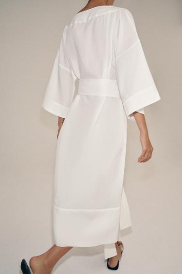 ZW COLLECTION TUNIC DRESS WITH BELT - White by Zara - Image 2
