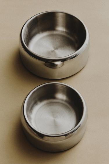 STAINLESS STEEL PET FOOD BOWL - Silver by Zara