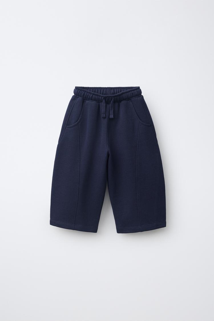 SOLID BALLOON TROUSERS — Navy blue