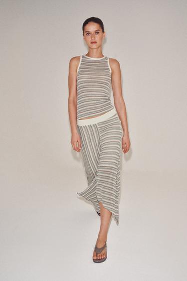 STRIPED SLEEVELESS TOP - Blue by Zara - Image 3