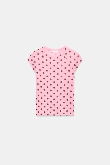 SUPIMA® SHORT SLEEVE DOT T-SHIRT - Pink by Zara