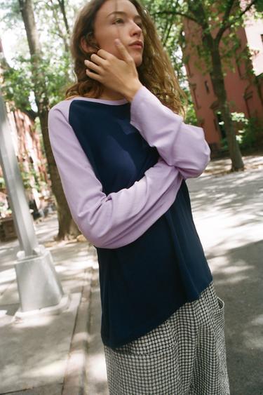 CONTRAST RAGLAN T-SHIRT - Lilac by Zara