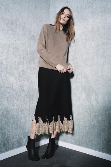 BỐT DA CỔ NGẮN CAO GÓT LIMITED EDITION - Đen từ Zara