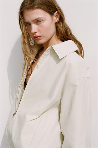 Zara BOMBER JACKET - Pearl gray