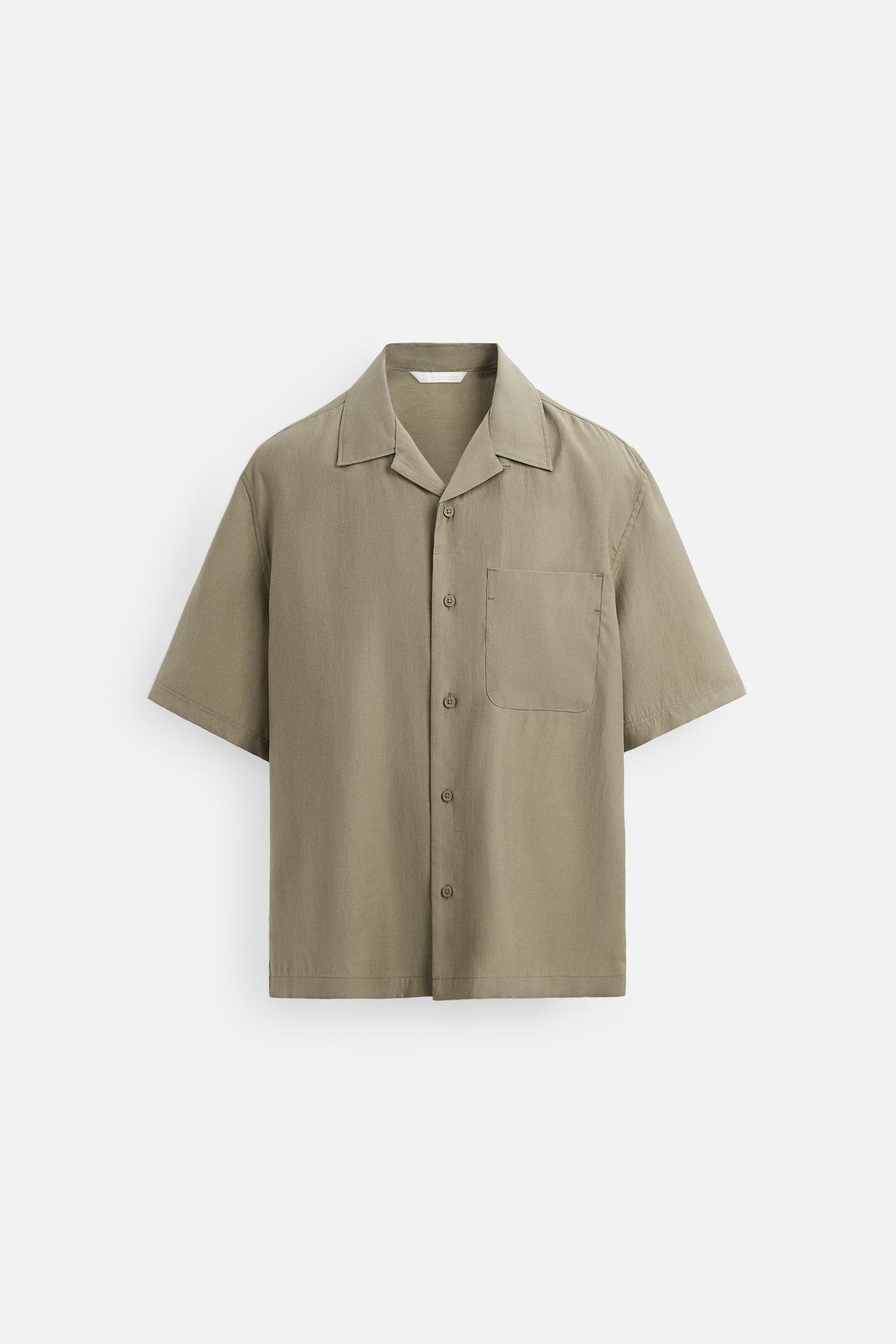 LYOCELL BLEND SHIRT - Khaki by Zara